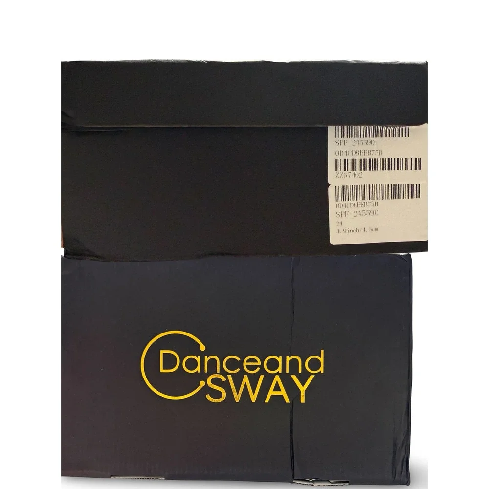 DanceandSway Kids Black Satin Latin Ballroom Dance Shoes Sz 7.5 EU 24 1.9